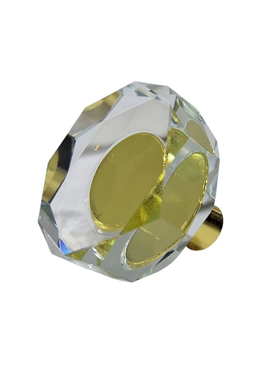ACM Knob Furniture made of Metallic & Zamak & Crystal Gold-glossy 11952-000-ORO1 1pcs