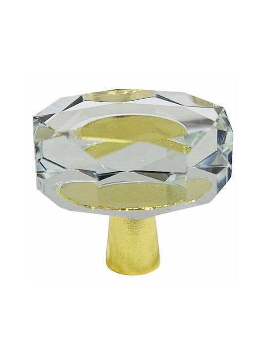 ACM Knob Furniture made of Metallic & Zamak & Crystal Gold-glossy 11952-000-ORO1 1pcs