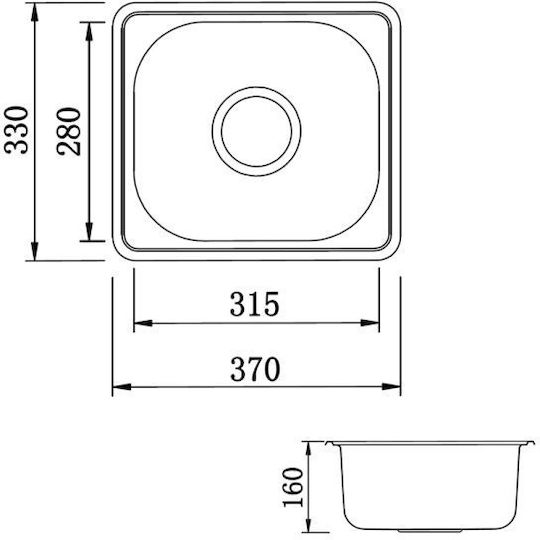 Geman 33150072 Ένθετος Inox Σαγρέ Μ37xΠ33cm Χρυσός