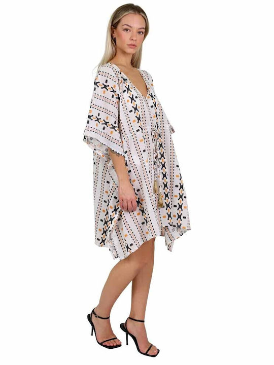 Aquablue Women's Mini Caftan Beachwear White