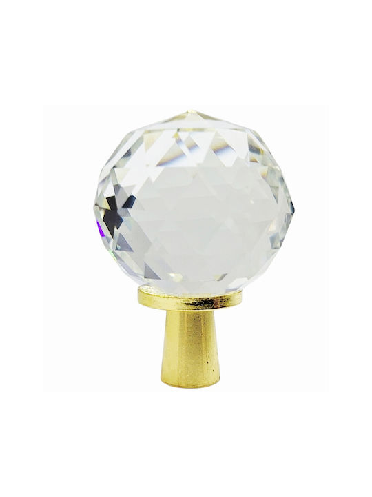 ACM Knob Furniture made of Metallic & Zamak & Crystal Gold-glossy 12018-000-ORO1 1pcs