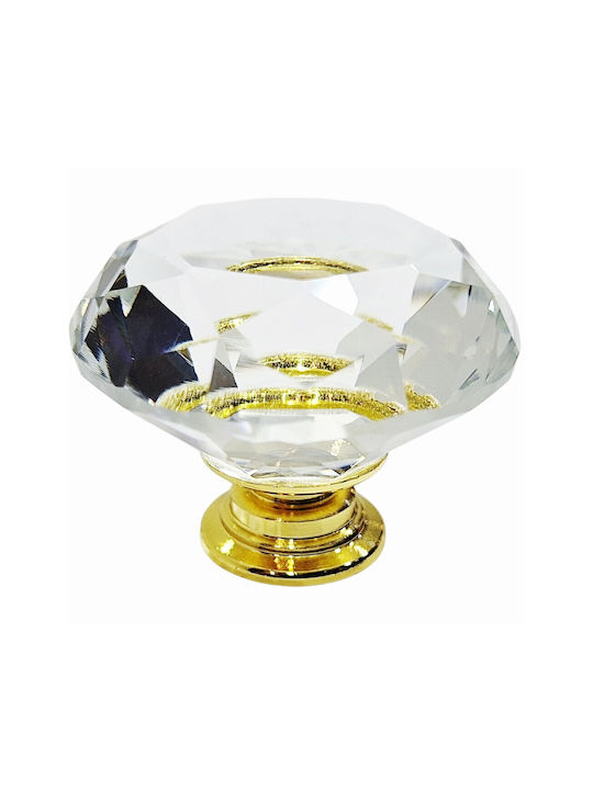 ACM Knob Furniture made of Metallic & Zamak & Crystal Gold-glossy 12022-000-ORO1 1pcs