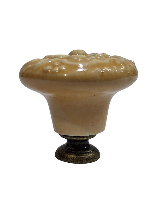 Premier Antique Knob Furniture made of Zamak & Porcelain & Metallic Yellow 35mm (Center Distance 35mm) 11950-000-ARG1 1pcs