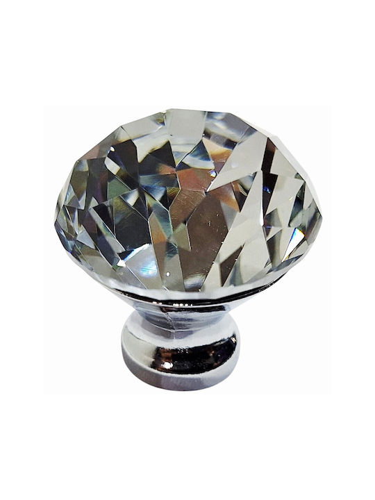 ACM Knob Furniture made of Metallic & Zamak & Crystal Chrome Glossy 30mm (Center Distance 30mm) 11987-000-ORO1 1pcs