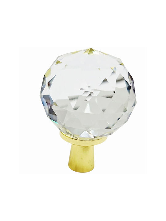 ACM Knob Furniture made of Metallic & Zamak & Crystal Gold-glossy 12018-000-ORO1 1pcs