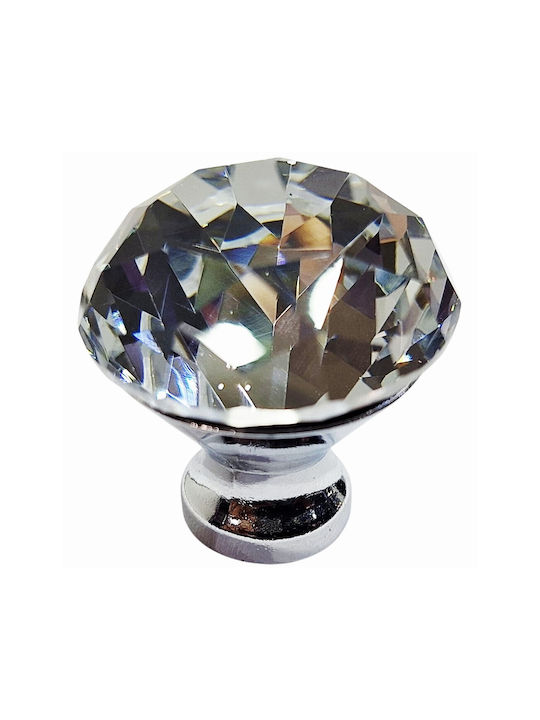 ACM Knob Furniture made of Metallic & Zamak & Crystal Chrome Glossy 30mm (Center Distance 30mm) 11987-000-ORO1 1pcs