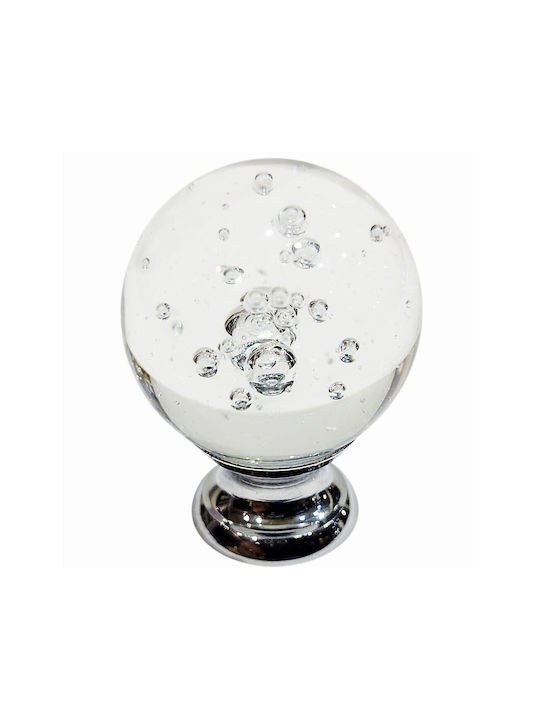 Steel-Nova Knob Furniture made of Crystal & Metallic & Zamak Murano Crystal 30mm (Center Distance 30mm) 12005-000-MOUR 1pcs