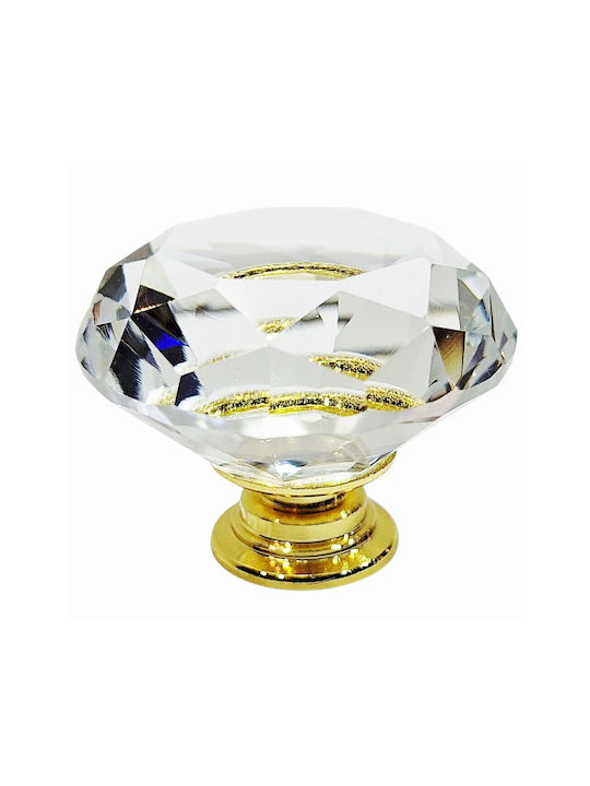 ACM Knob Furniture made of Metallic & Zamak & Crystal Gold-glossy 12022-000-ORO1 1pcs