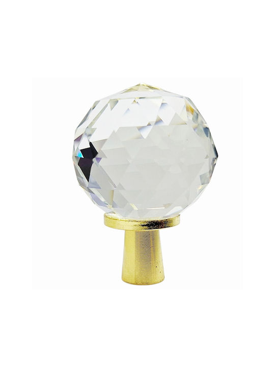 ACM Knob Furniture made of Metallic & Zamak & Crystal Gold-glossy 12018-000-ORO1 1pcs