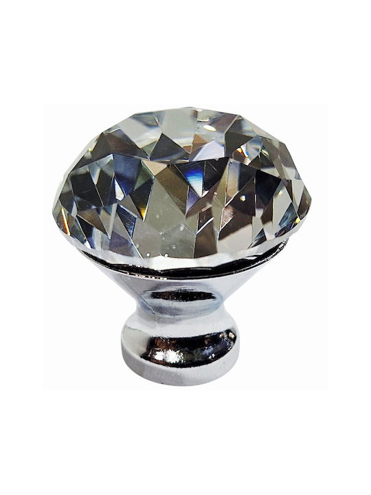 ACM Knob Furniture made of Metallic & Zamak & Crystal Chrome Glossy 30mm (Center Distance 30mm) 11987-000-ORO1 1pcs