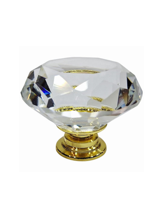 ACM Knob Furniture made of Metallic & Zamak & Crystal Gold-glossy 12022-000-ORO1 1pcs