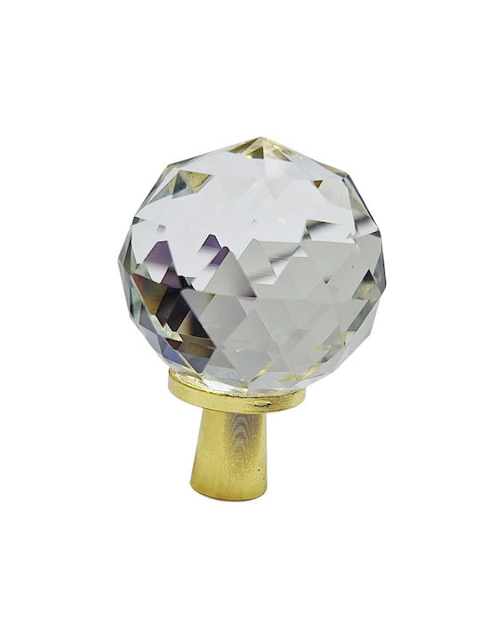 ACM Knob Furniture made of Metallic & Zamak & Crystal Gold-glossy 12018-000-ORO1 1pcs