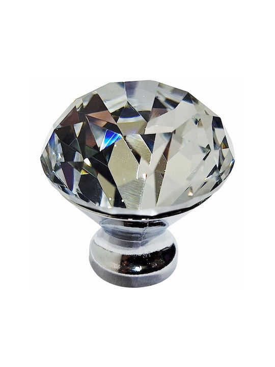 ACM Knob Furniture made of Metallic & Zamak & Crystal Chrome Glossy 30mm (Center Distance 30mm) 11987-000-ORO1 1pcs