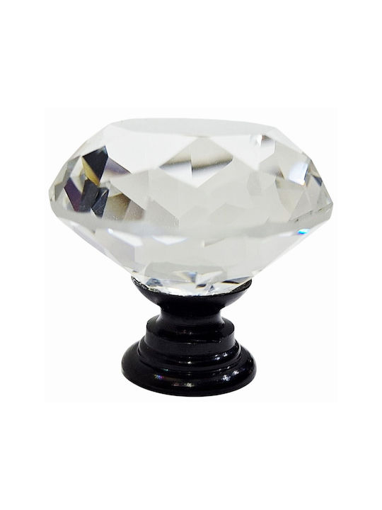 ACM Knob Furniture made of Metallic & Zamak & Crystal Black-glossy 31mm (Center Distance 31mm) 11953-000-ORO1 1pcs