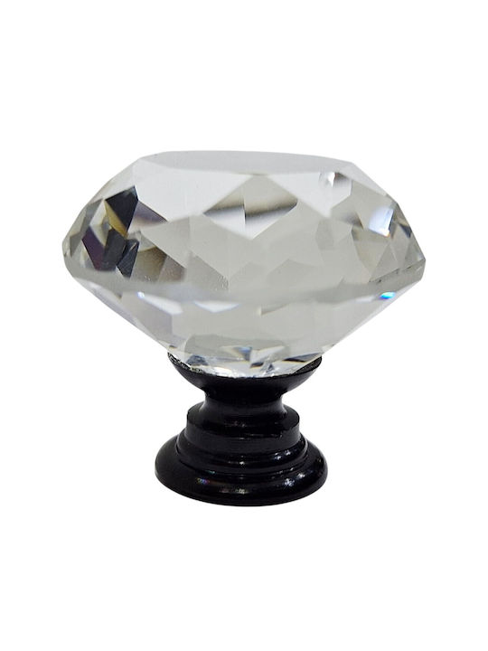 ACM Knob Furniture made of Metallic & Zamak & Crystal Black-glossy 31mm (Center Distance 31mm) 11953-000-ORO1 1pcs