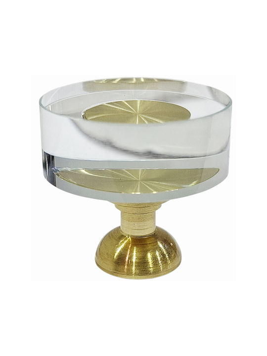 Steel-Nova Knob Furniture made of Crystal & Metallic Murano Crystal 30mm (Center Distance 30mm) 12004-000-MOUR 1pcs