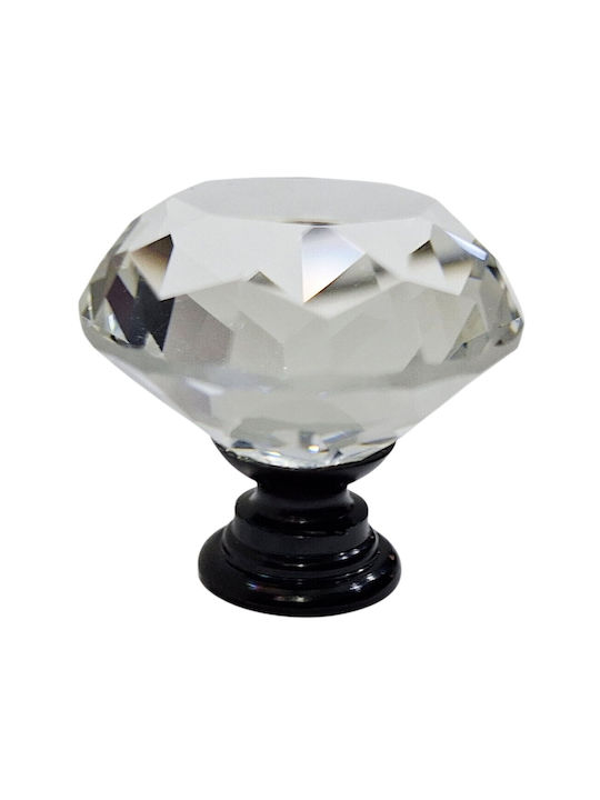 ACM Knob Furniture made of Metallic & Zamak & Crystal Black-glossy 31mm (Center Distance 31mm) 11953-000-ORO1 1pcs