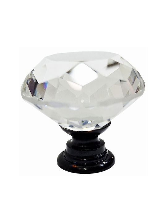 ACM Knob Furniture made of Metallic & Zamak & Crystal Black-glossy 31mm (Center Distance 31mm) 11953-000-ORO1 1pcs