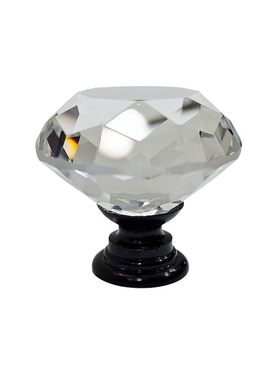 ACM Knob Furniture made of Metallic & Zamak & Crystal Black-glossy 31mm (Center Distance 31mm) 11953-000-ORO1 1pcs