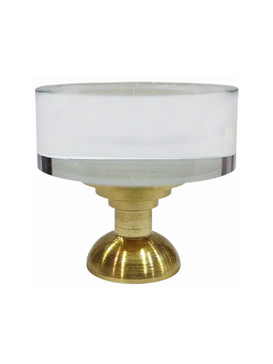 Steel-Nova Knob Furniture made of Crystal & Metallic Murano Crystal 30mm (Center Distance 30mm) 12004-000-MOUR 1pcs