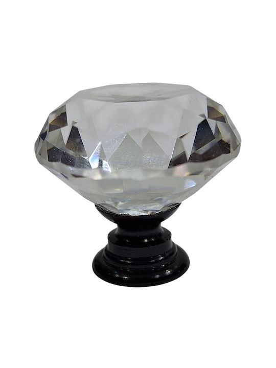 ACM Knob Furniture made of Metallic & Zamak & Crystal Black-glossy 31mm (Center Distance 31mm) 11953-000-ORO1 1pcs