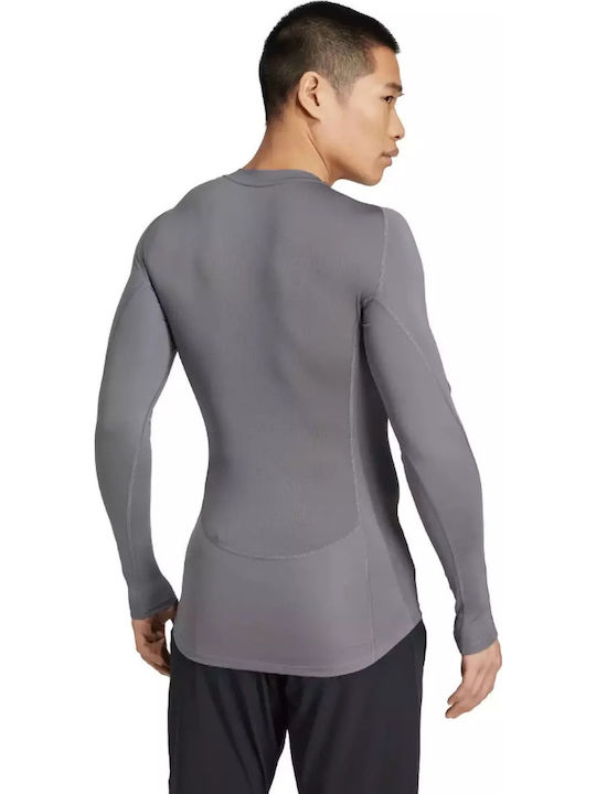 adidas Techfit Ισοθερμική Μπλούζα Γκρι adidas Techfit Ισοθερμική Μπλούζα Γκρι