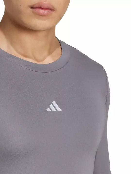 adidas Techfit Bluza termica pentru barbati cu maneci lungi Compresie Gri