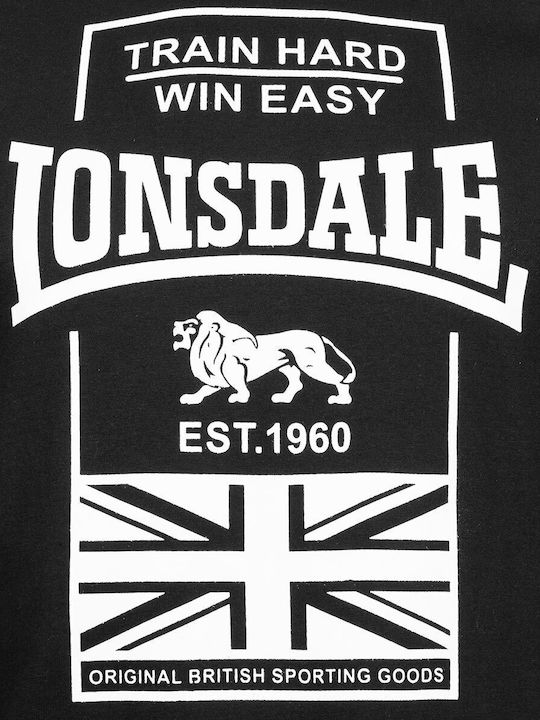 Lonsdale Charmouth Ανδρική Κοντομάνικη Μπλούζα 117131 Μαύρη