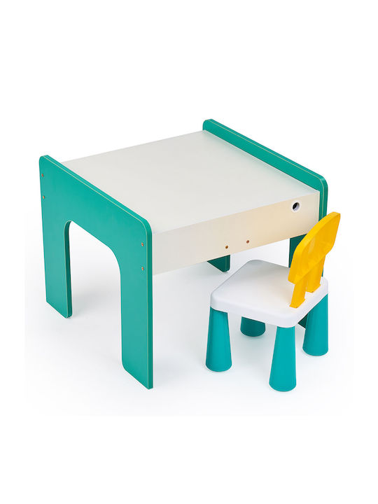 Set Masă cu Scaune pentru Copii pentru Desen Verde