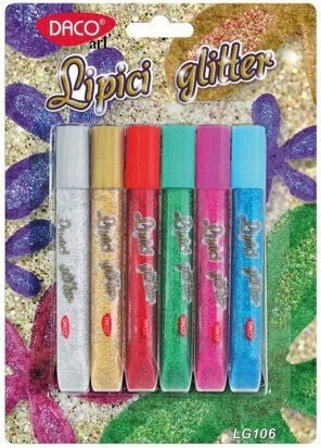 Colored Glitter Glue Set 6 Colors Daco