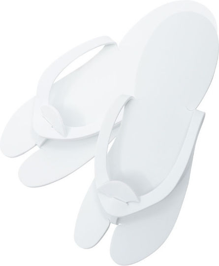 Pedicure Slippers Eva White 12 Pairs
