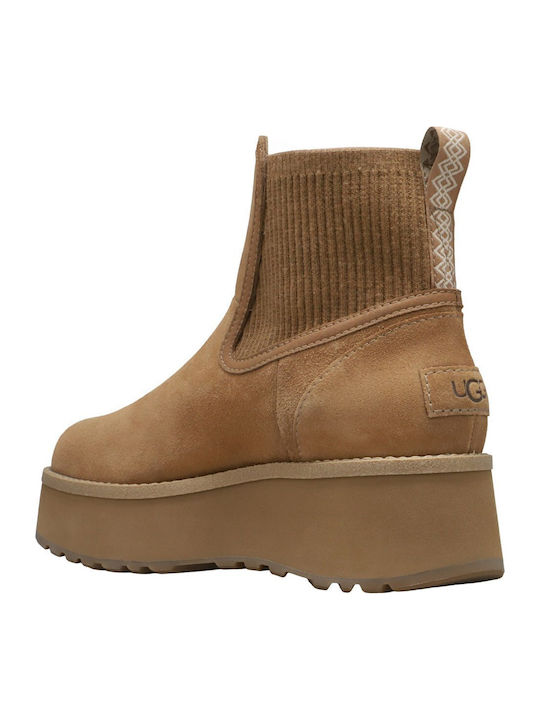Suede Women's Chelsea Boots Brown