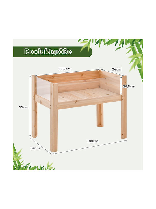 Costway Planter Box Wooden Transparent 100x59x77cm.