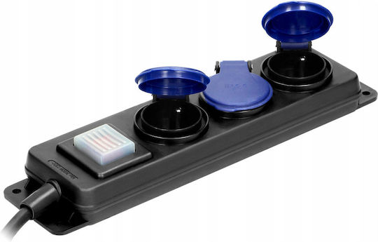 Orno Πολύπριζο 3 Θέσεων με Διακόπτη και Καλώδιο 5m
