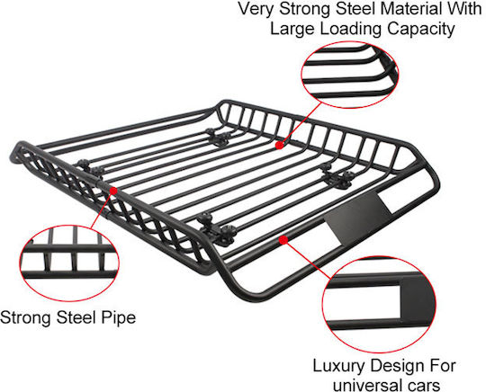 Auto Gs Metallic Car Roof Rack Universal 127x96cm Black ()