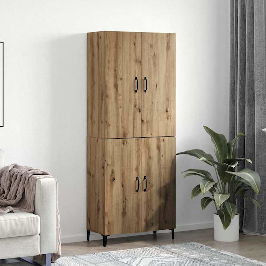 Ντουλάπα Γραφείου από Ξύλο & Μέταλλο Artisan Δρυς 69.5x34x180cm