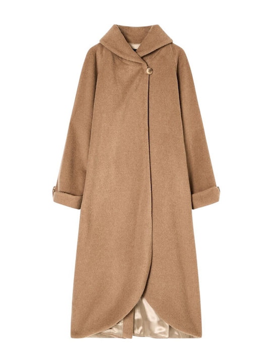 Wolle Damen Beige Mantel