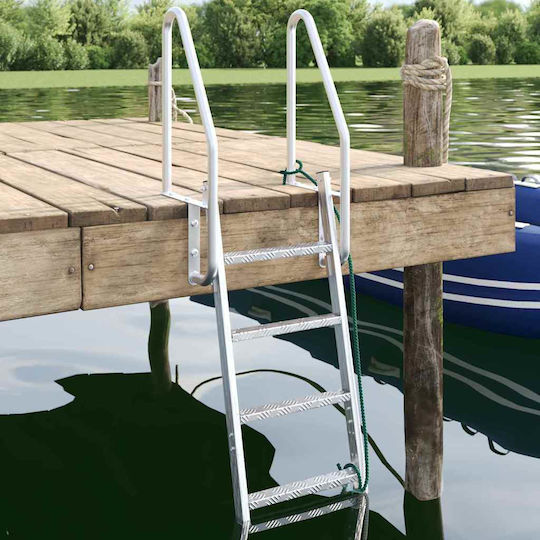 vidaXL 4 Steps Folding Boat Ladder
