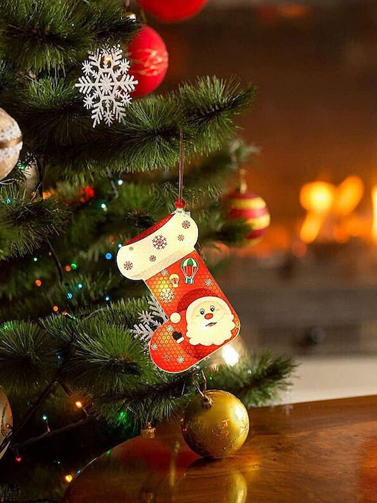 Masterled Iluminată De Crăciun Plastică Figurină Cizmă Albă Lungime 9.1cm.