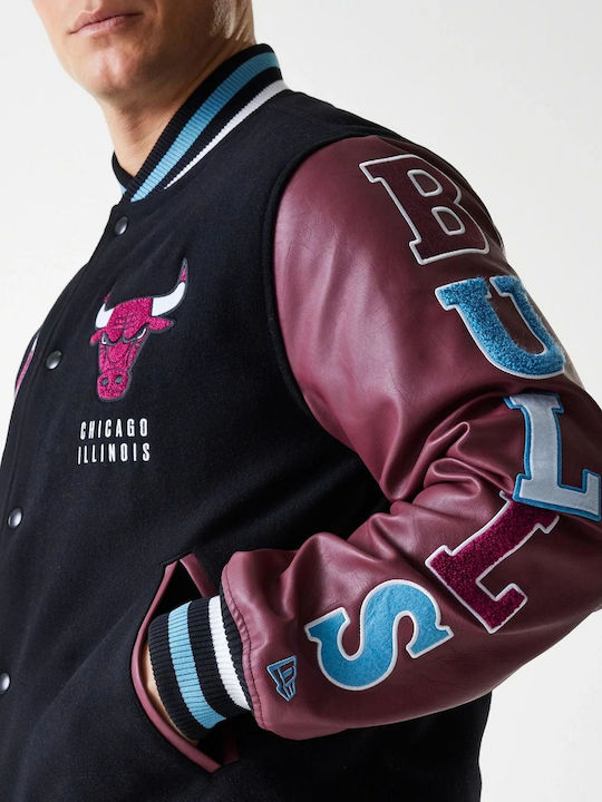 Geacă Varsity Neagră Chicago Bulls NBA Patch