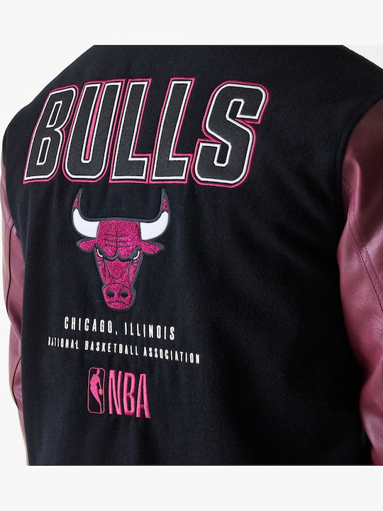 Geacă Varsity Neagră Chicago Bulls NBA Patch