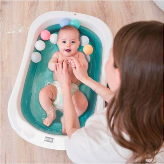 Faltbare Babybadewanne mit Thermometer Mehrfarbig