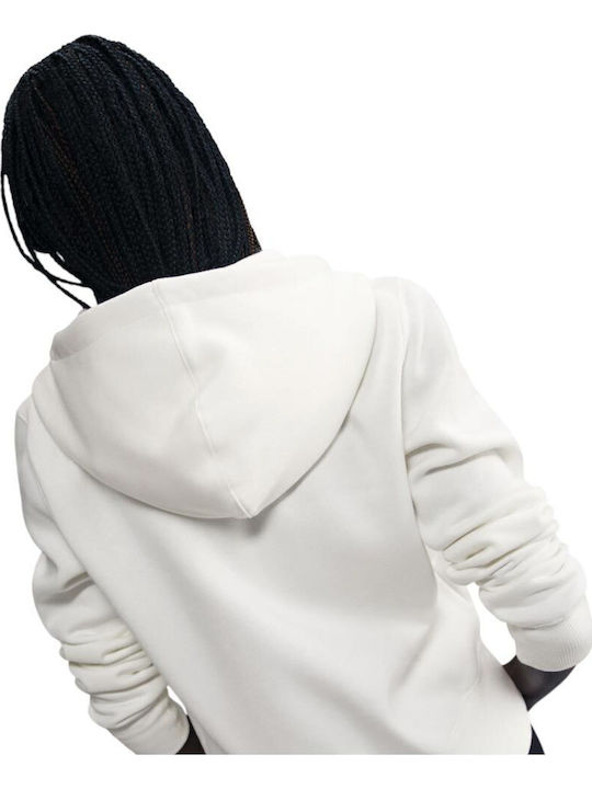Sportswear Long Women's Sweatshirt Jacket Hooded White