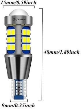 Set 2 Lămpi Auto Canbus T15 W16w Temperatura De Culoare 6000k Flux Luminiscent 800 Lumeni Lumină Albă Argintiu