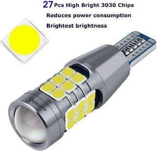 Set 2 Lămpi Auto Canbus T15 W16w Temperatura De Culoare 6000k Flux Luminiscent 800 Lumeni Lumină Albă Argintiu