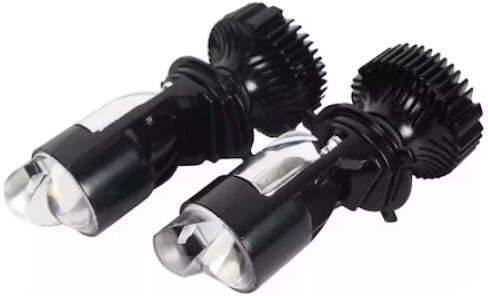 Set 2 Lămpi Auto H4 Bi-led Lentilă Fascicul Dual 10000 Lm Lumină Albă Rece 100w Negru