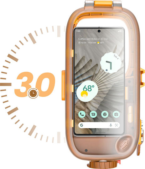 Carcasă Rezistentă La Apă Avizar Pentru Smartphone Până La 7" Ipx8 15m Scufundări Portocalie