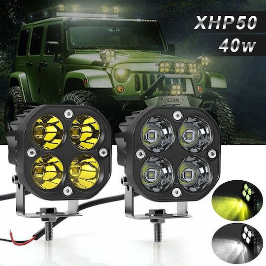 Foxmag24 Proiector LED 40W SUV ATV Tractor Jeep Negru