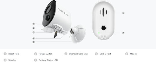 Reolink Argus 3 Pro IP Камера за наблюдение Wi-Fi Full HD+ 4MP Водоустойчива с Двупосочна Комуникация