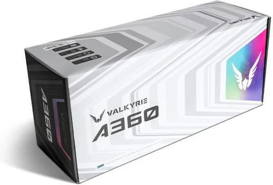 Valkyrie A360 Υδρόψυξη AIO CPU με 3 Ανεμιστήρες 120mm και RGB Φωτισμό Λευκή